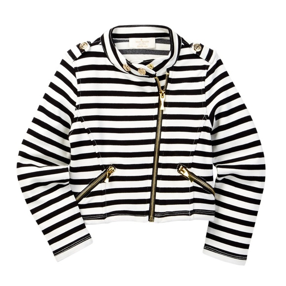 kate spade Other - Kate Spade Toddler Girls Stripe Moto Zip Jacket 4Y